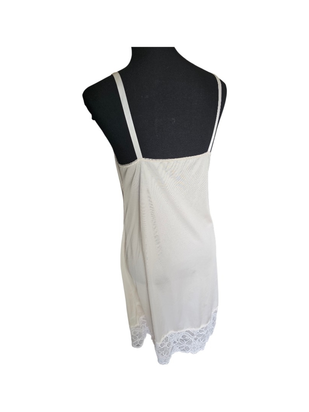 Vintage Bali Cream Lace Full Slip Size 36 Nylon Lingerie Midi Nightgown - Picture 4 of 8